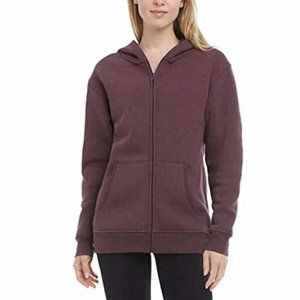 Danskin Ladies Soft Brushed Fleece Full Zip Hoodie -Purple- Medium - NWT